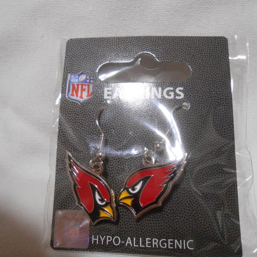 NFL ARIZONA CARDINALS FOOTBALL DANGLE PIERCED EARRINGS NEW STOCKING STUFFER 🏈
